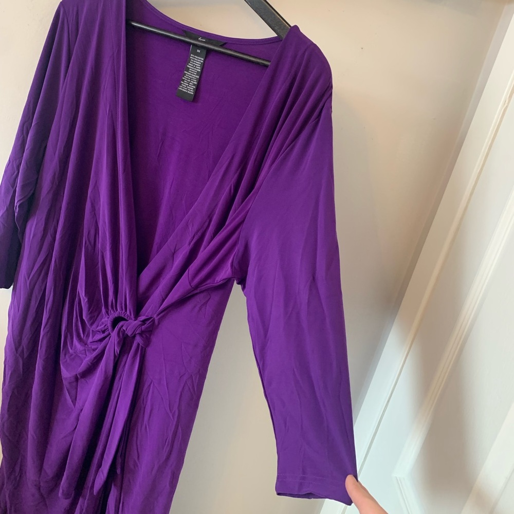 NWOT / Lemmie by Nina Leonard / Purple / Wrap Style /Dress
